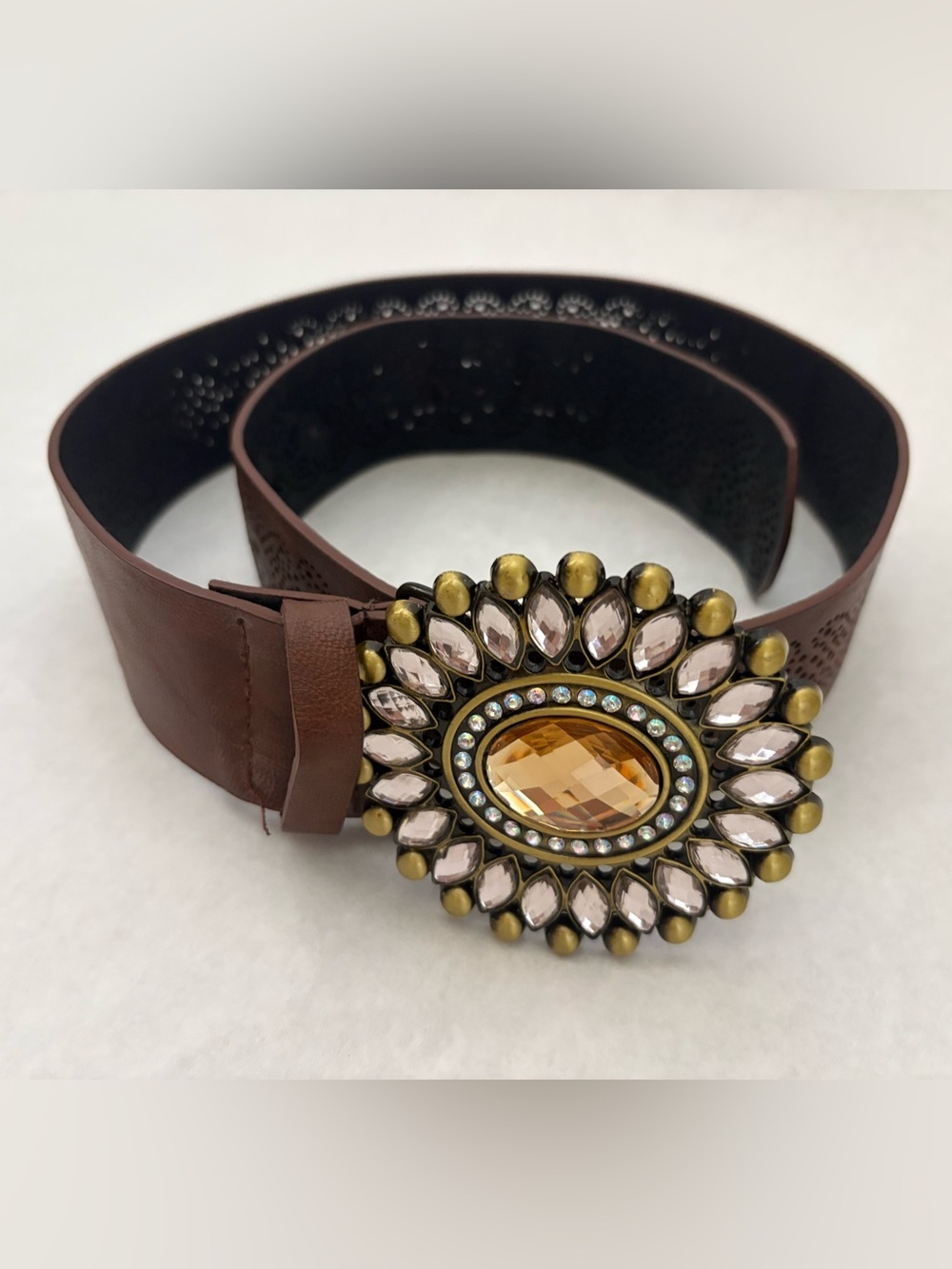 Brown Leather Look Belt